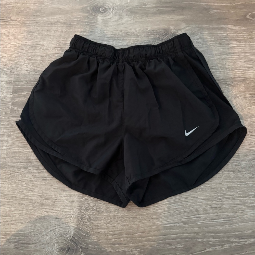 Nike Black Athletic Running Shorts with Reflective Swoosh